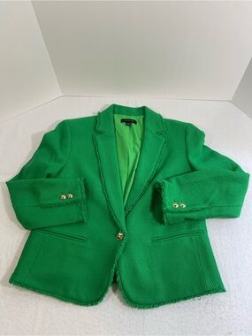Ann Taylor Bright Green Textured Blazer